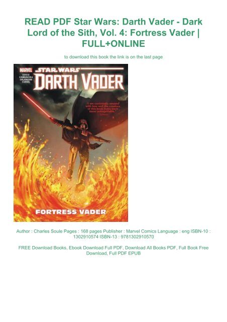 READ PDF Star Wars: Darth Vader - Dark Lord of the Sith, Vol. 4: Fortress Vader | FULL+ONLINE