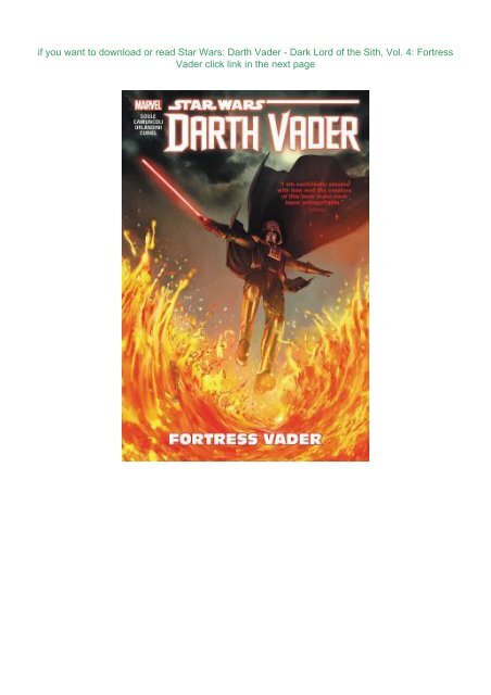READ PDF Star Wars: Darth Vader - Dark Lord of the Sith, Vol. 4: Fortress Vader | FULL+ONLINE