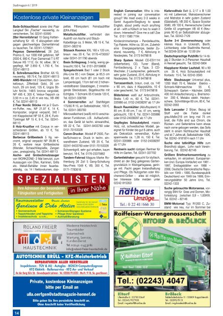 Stadt-Magazin Siegburg, Lohmar, Neunkirchen-Seelscheid - Juli 2019