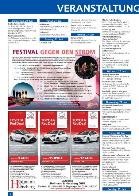 Stadt-Magazin Siegburg, Lohmar, Neunkirchen-Seelscheid - Juli 2019