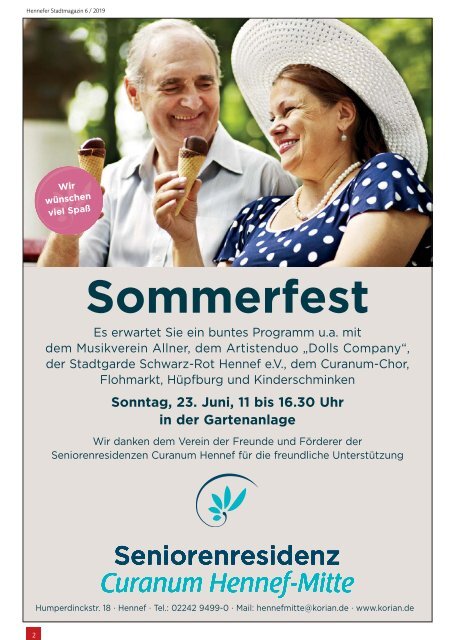 Hennefer Stadt-Magazin - Juli 2019