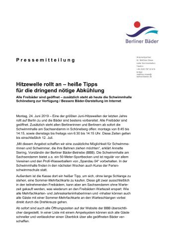 2019_06_24_Pressemitteilung_Tipps_bei_Hitzewelle