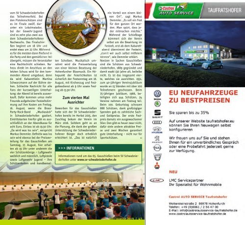  Altlandkreis Ausgabe Juli/August 2019 - Das Magazin für den westlichen Pfaffenwinkel