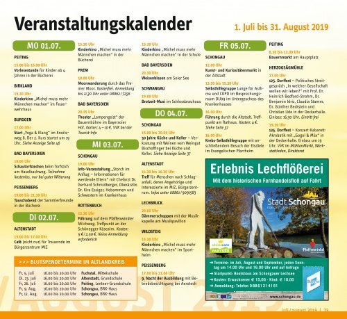  Altlandkreis Ausgabe Juli/August 2019 - Das Magazin für den westlichen Pfaffenwinkel