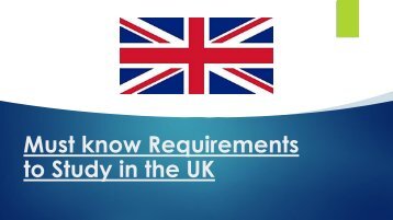 List of Requirements to Study in the United Kingdom