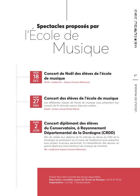 Programme Centre Culturel Michel Manet 2019-2020