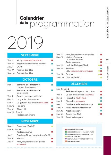 Programme Centre Culturel Michel Manet 2019-2020