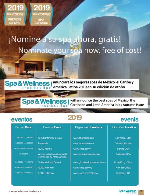 Spa & Wellness MexiCaribe 34, Verano 2019