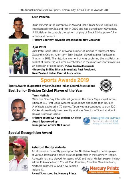 Indian Newslink Sports Awards 2019