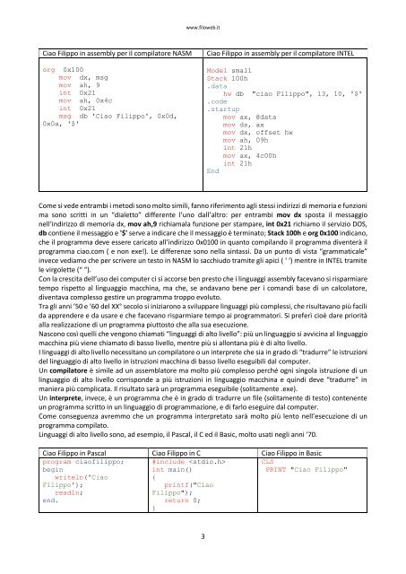 Introduzione alla programmazione