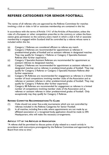 Referee Grading REFEREE CATEGORIES FOR SENIOR FOOTBALL - Scottish ...