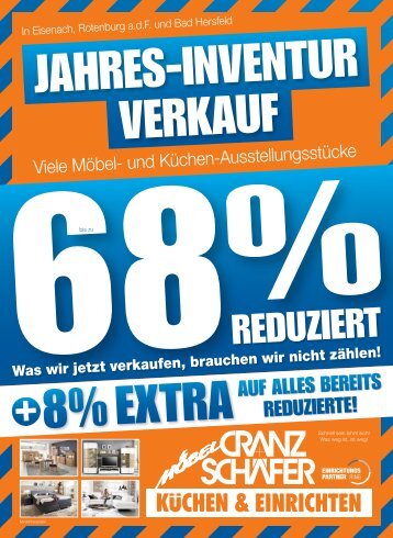 JAHRES-INVENTUR VERKAUF:  BIS ZU 68 + 8 % REDUZIERT!