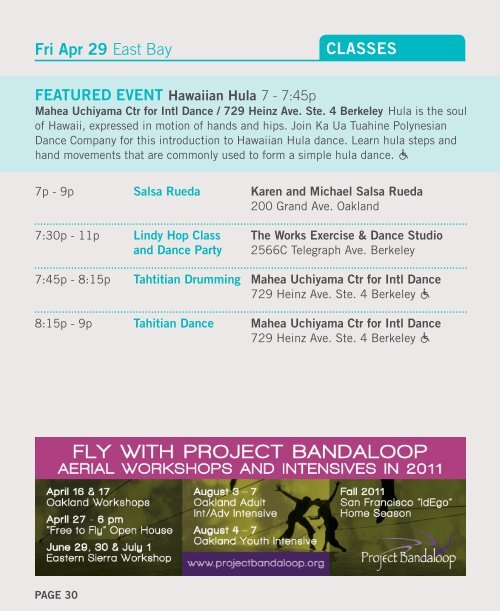 Bay Area Dance Week Guide 2011