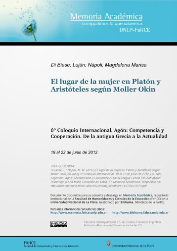 El lugar de la mujer en Platón y Aristóteles según Moller Okin