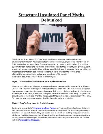 Structural Insulated Panel Myths Debunked