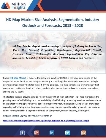 HD Map Market Size Analysis, Segmentation, Industry Outlook and Forecasts, 2013 - 2028