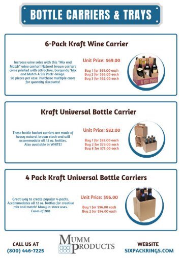 Beer Bottle Carriers and Trays