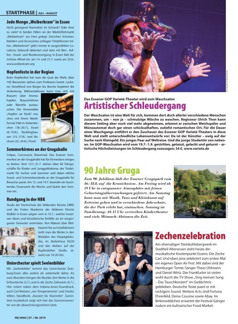 07/08_2019 HEINZ MAGAZIN Duisburg, Oberhausen, Mülheim