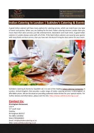 Indian Catering In London-Sukhdev’s Catering & Events