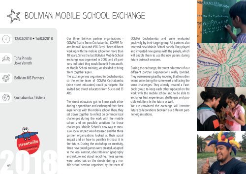 Impact Report 2018 StreetwiZe • Mobile School