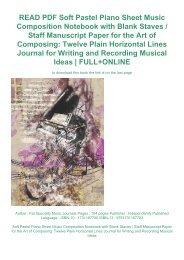 READ PDF Soft Pastel Piano Sheet Music Composition Notebook with Blank Staves / Staff Manuscript Paper for the Art of Composing: Twelve Plain Horizontal Lines Journal for Writing and Recording Musical Ideas | FULL+ONLINE