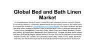 Global Bed and Bath Linen Market