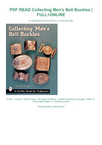 PDF READ Collecting Men's Belt Buckles | FULL+ONLINE