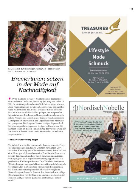 BREMISSIMA Magazin | Juli-August 2019