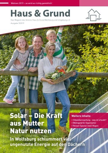 Haus & Grund Wolfsburg und Umgebung e.V. Ausgabe 3/2019 Juni 2019