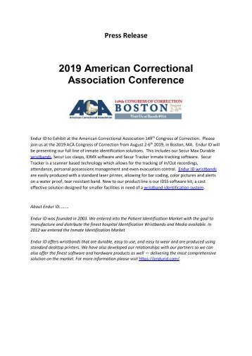 2019 American Correctional Association Conference