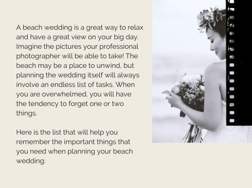 How To Plan A Beach Wedding