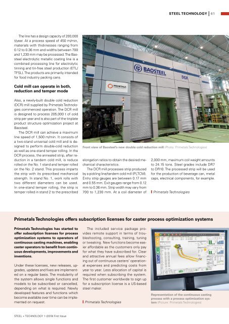 STEEL + TECHNOLOGY 01/2019