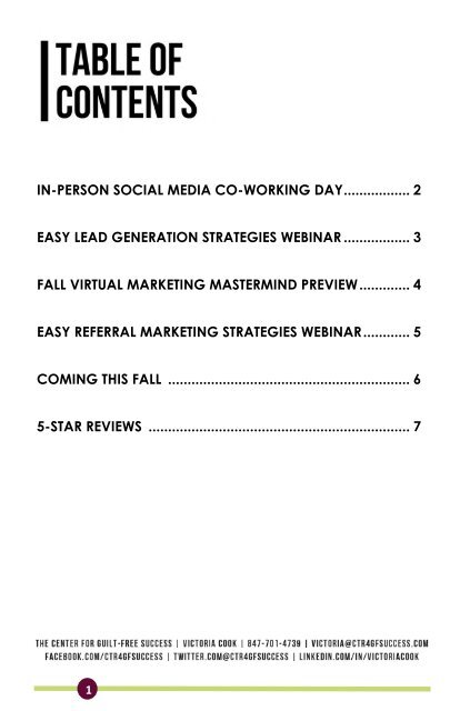 2019 Summer Business Marketing Class Catalog
