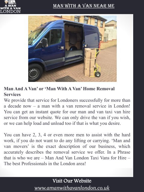 Man With A Van South East London