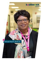 Healthwatch Sutton Annual Review 2018-19