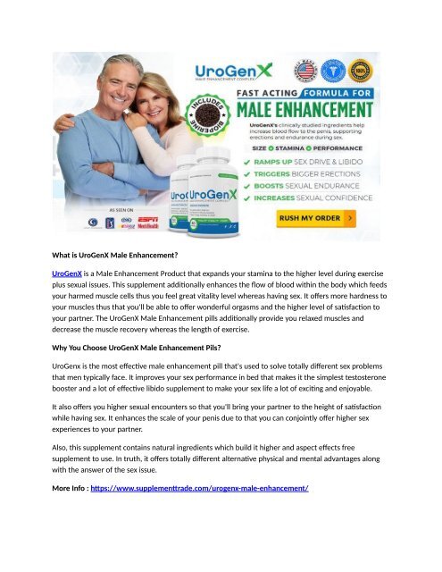UroGenX Male Enhancement Reviews: Order Now To Increase Libido & Sex Drive