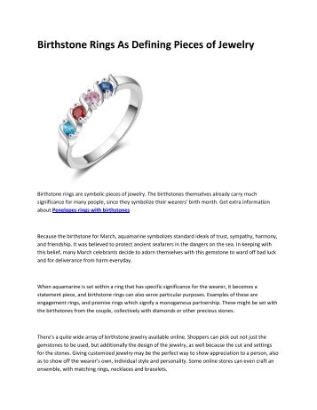 5 Penelopes birthstone rings