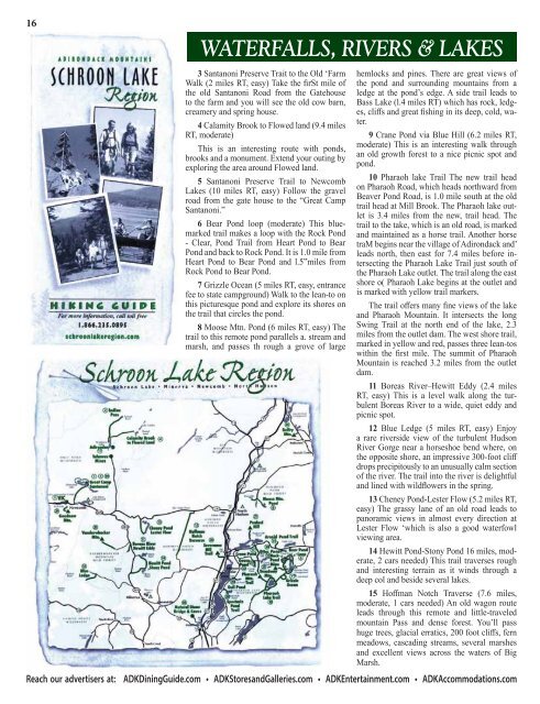 2019-20 Southern Adirondacks Guide to the First Wilderness Heritage Corridor