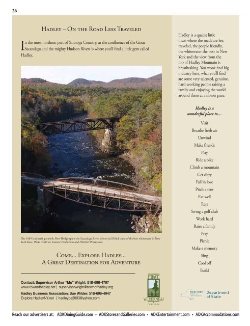 2019-20 Southern Adirondacks Guide to the First Wilderness Heritage Corridor