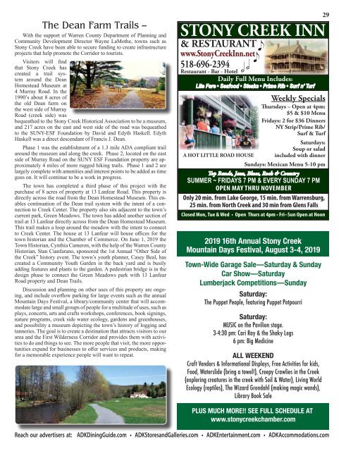 2019-20 Southern Adirondacks Guide to the First Wilderness Heritage Corridor