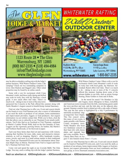 2019-20 Southern Adirondacks Guide to the First Wilderness Heritage Corridor