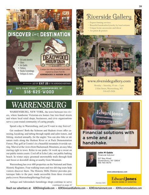 2019-20 Southern Adirondacks Guide to the First Wilderness Heritage Corridor