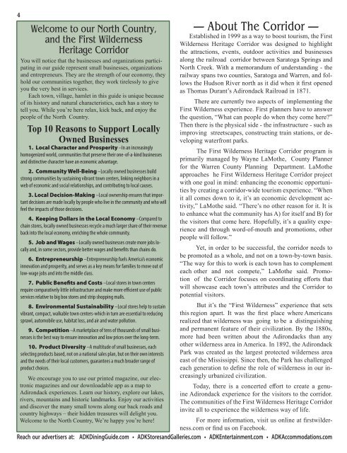 2019-20 Southern Adirondacks Guide to the First Wilderness Heritage Corridor