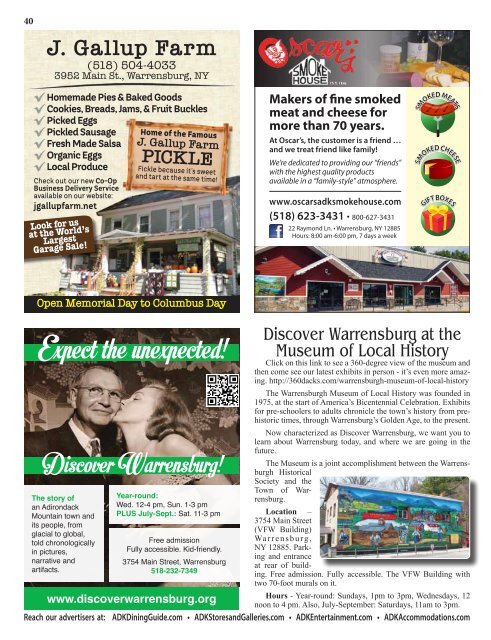 2019-20 Southern Adirondacks Guide to the First Wilderness Heritage Corridor