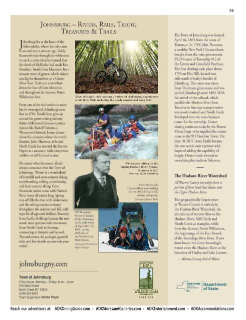 2019-20 Southern Adirondacks Guide to the First Wilderness Heritage Corridor