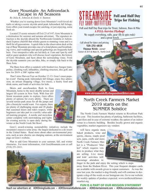 2019-20 Southern Adirondacks Guide to the First Wilderness Heritage Corridor