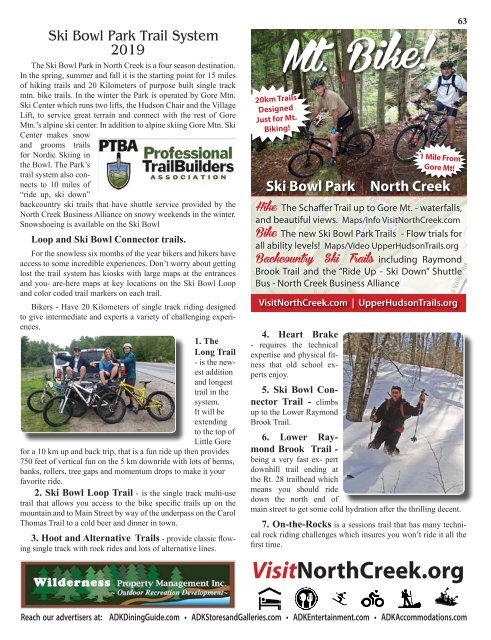 2019-20 Southern Adirondacks Guide to the First Wilderness Heritage Corridor
