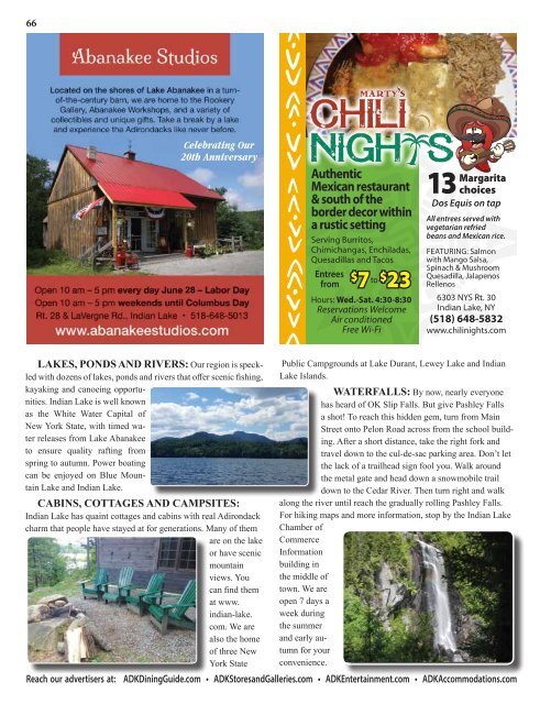 2019-20 Southern Adirondacks Guide to the First Wilderness Heritage Corridor