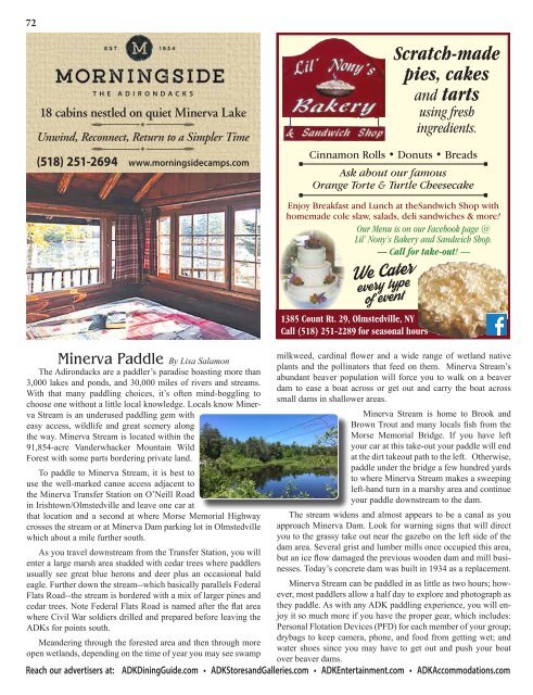2019-20 Southern Adirondacks Guide to the First Wilderness Heritage Corridor