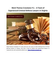 Mark Thomas Crossland, P.C. - A Team of Experienced Criminal Defense Lawyers in Virginia